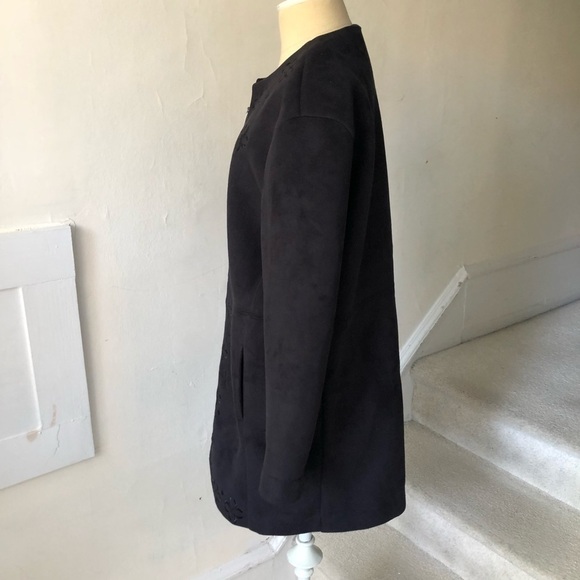 Sfizio Faux Suede Floral Embroidered Coat EUC - Picture 4 of 8